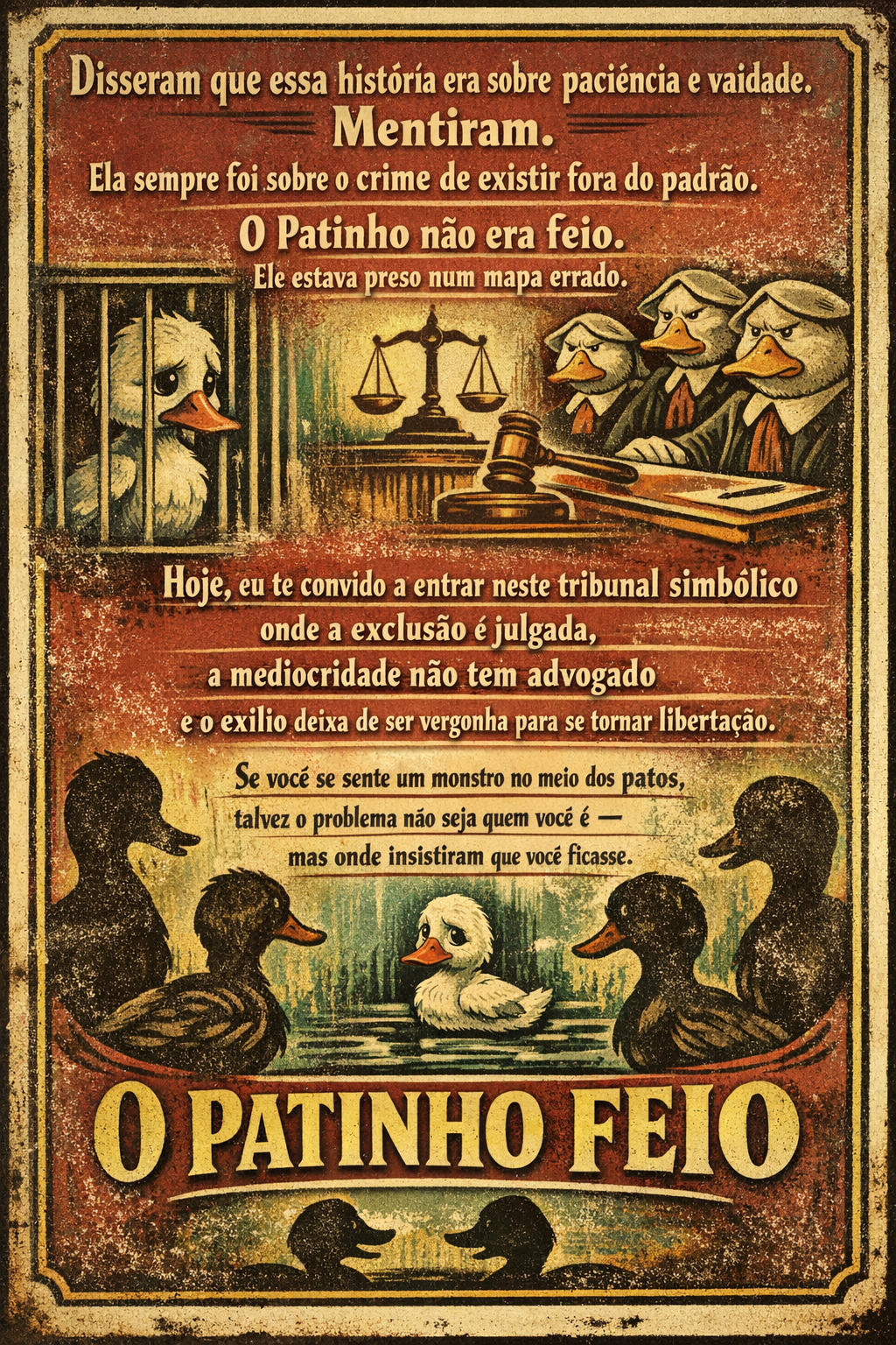 FÁBULA PARA GIGANTES – O PATINHO FEIO: A AUTÓPSIA DA EXCLUSÃO