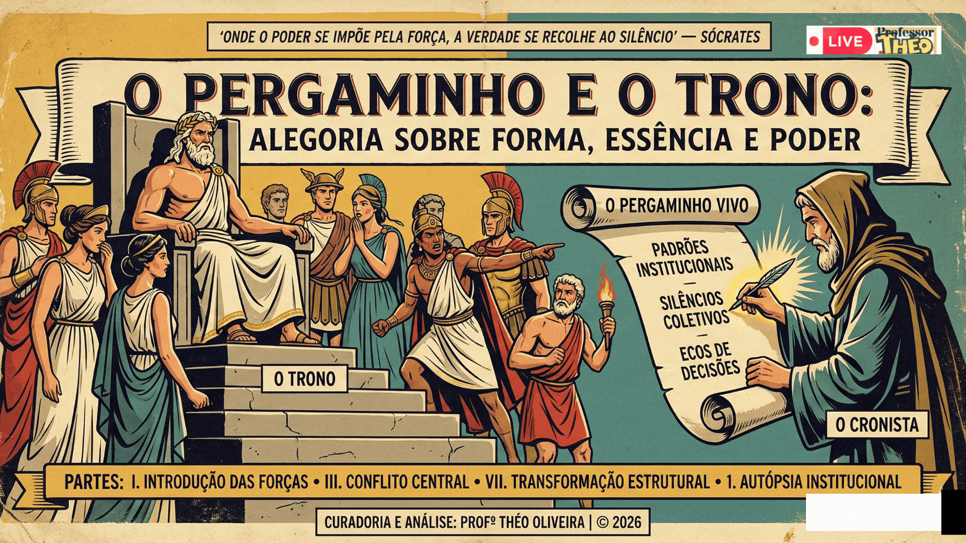 🏛️O Pergaminho e o Trono: Alegoria sobre Forma, Essência e Poder