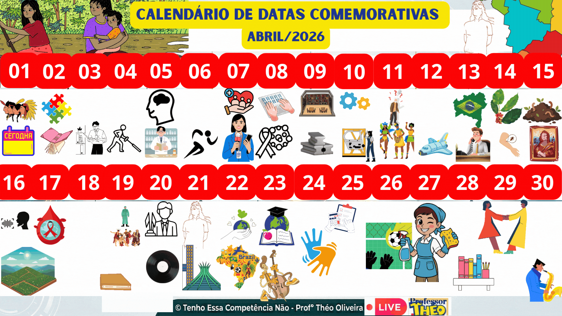 📅 Guia de Efemérides | Datas Comemorativas | Abril | 2026