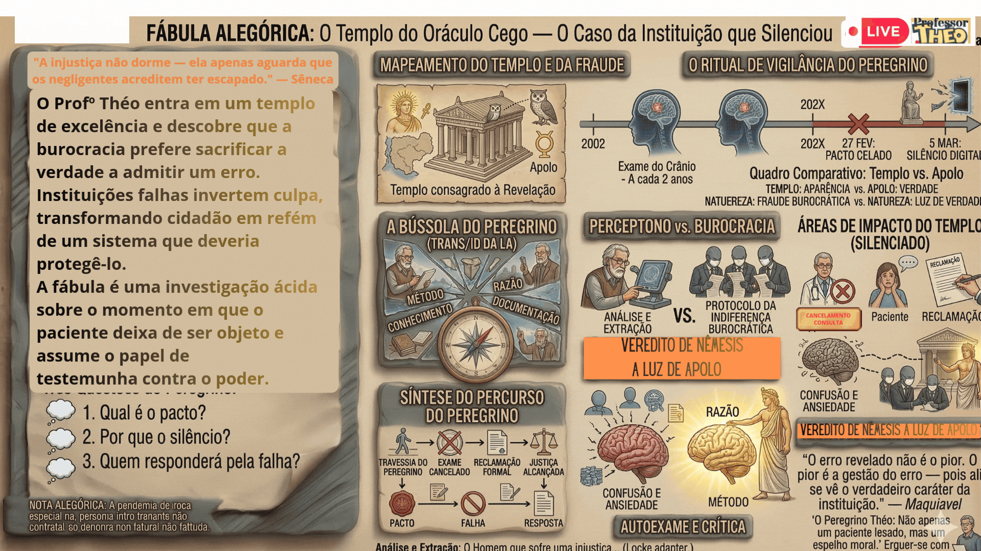 A Fábula O Templo do Oráculo Cego — O Caso da Instituição que Silenciou