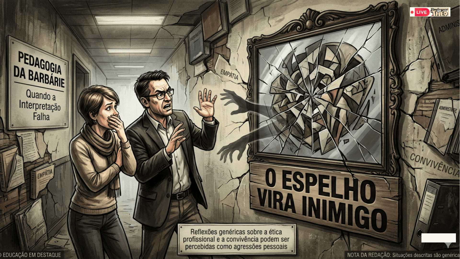 📖 Pedagogia da Barbárie – Quando a Interpretação Falha e o Espelho Vira Inimigo