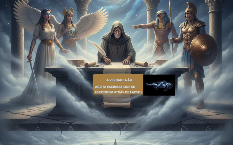O Escriba de Névoa e o Tribunal dos Deuses — Quando a Verdade Deixa Rastros e a Mentira Deixa Névoa