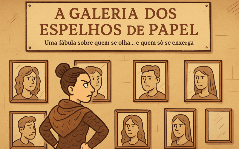 A Galeria dos Espelhos de Papel — Uma fábula sobre quem se olha… e quem só se enxerga