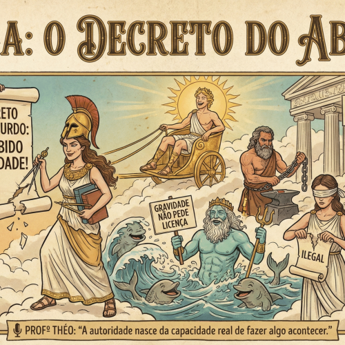 🏛️ Fábula: O Decreto do Absurdo – Quando o Olimpo Perde a Noção
