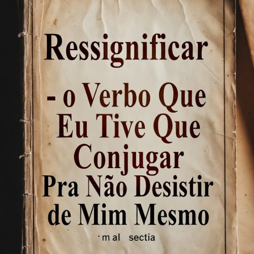 “Ressignificar O Verbo Que Eu Tive Que Conjugar Pra Não Desistir de Mim Mesmo”