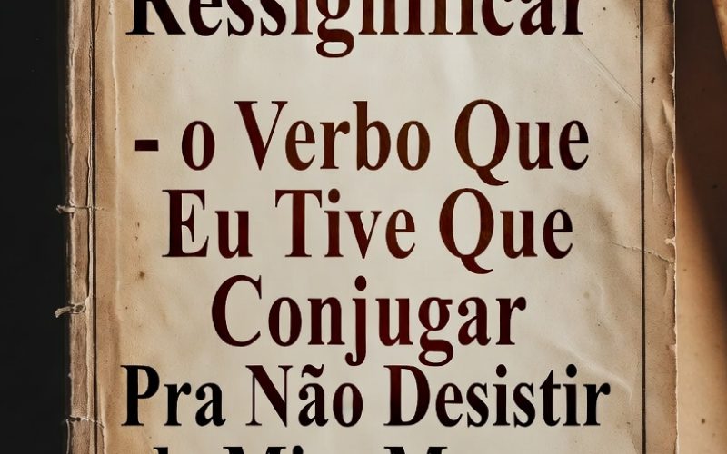 “Ressignificar O Verbo Que Eu Tive Que Conjugar Pra Não Desistir de Mim Mesmo”